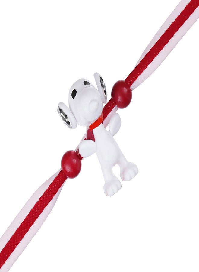 iinfinize Cartoon Rakhi for Kids | White Dog Rakhi For Kids Cartoon Character Raakhi | Small Brother Bhai Bhaiya Rakhis for Raksha Bandhan From Sister With Roli Chawal - Image 1